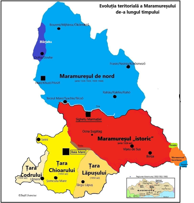 Harta transformărilor teritoriului maramureșean de-a lungul istoriei