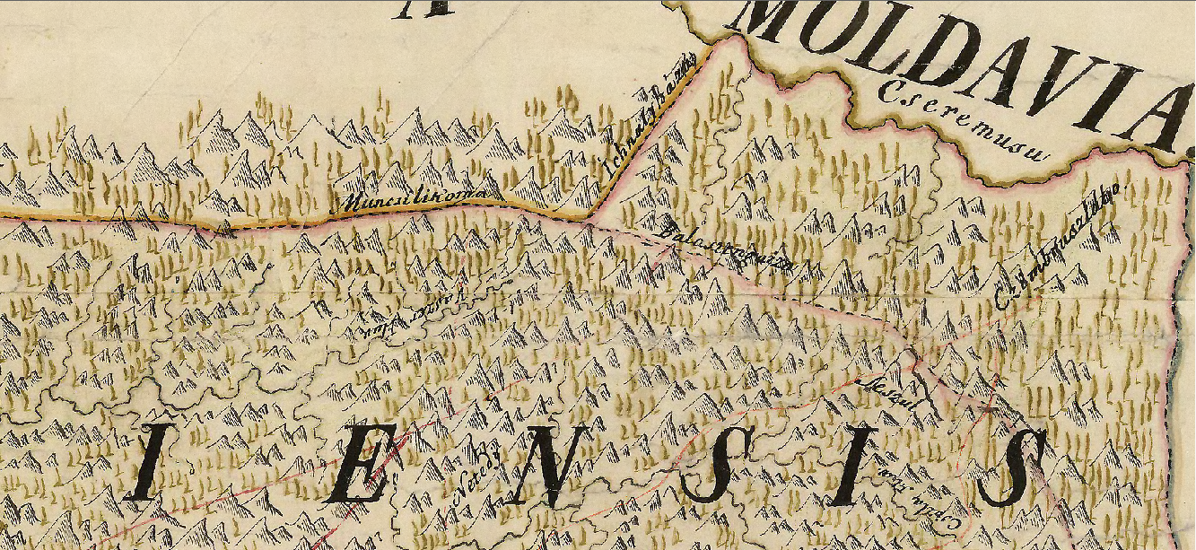 Colțul din Pocuția inclus între hotarele Comitatului Maramureș pe la finele sec. XVIII